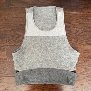 Outdoor Voices Tri-Tone Slashback Crop Top small